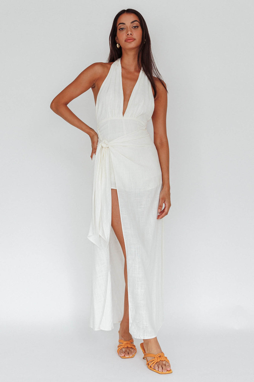 La Habra Halterneck Romper White by Selfie Leslie