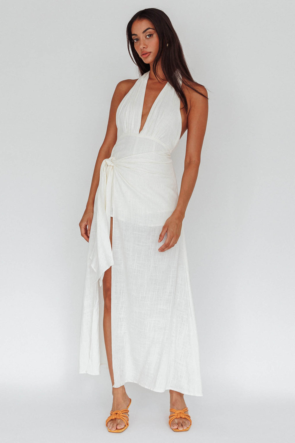La Habra Halterneck Romper White by Selfie Leslie