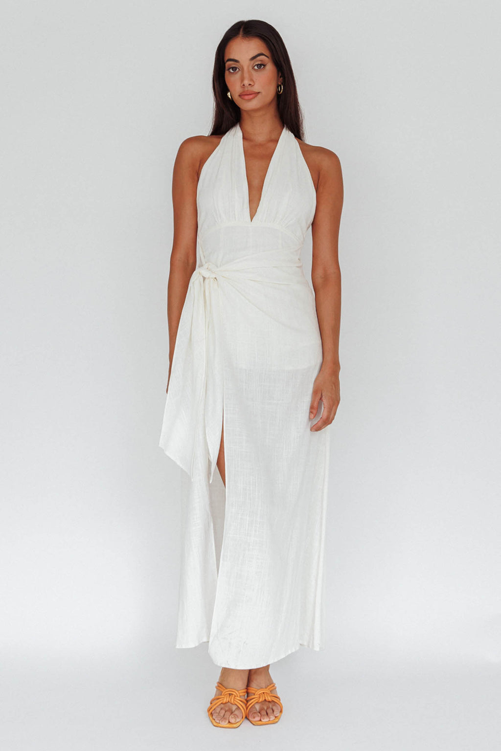 La Habra Halterneck Romper White by Selfie Leslie