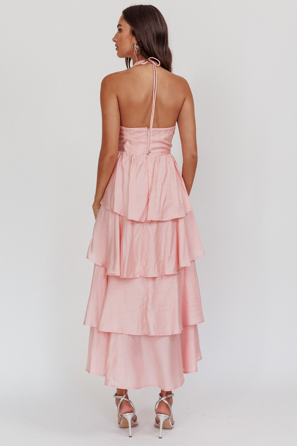 Catalina Tiered Ruffle Maxi Dress Dusty Rose by Selfie Leslie