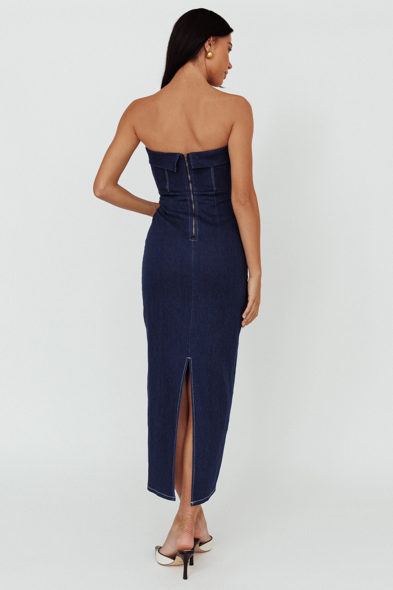 Press Play Strapless Maxi Dress Indigo by Selfie Leslie