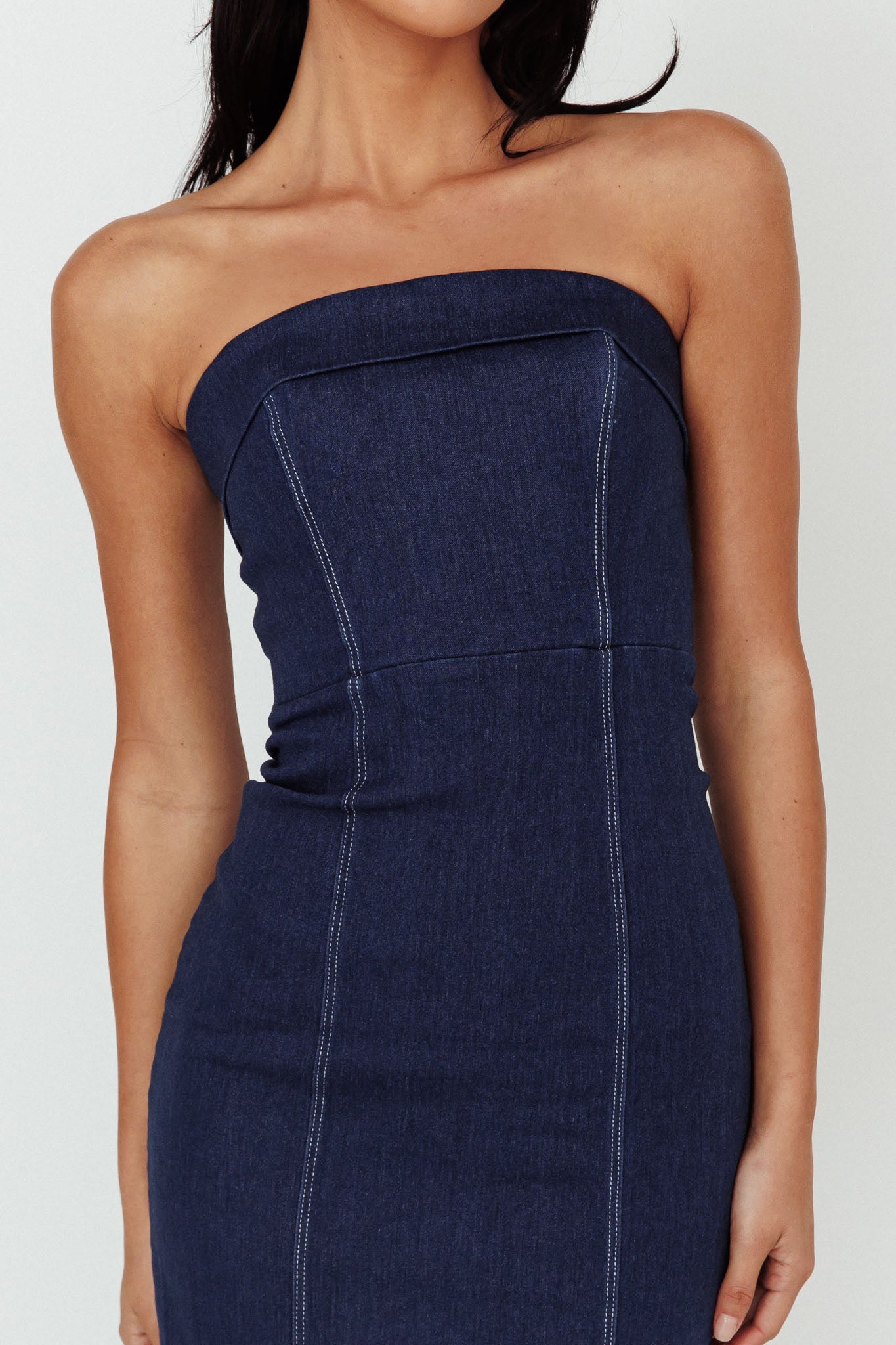 Press Play Strapless Maxi Dress Indigo by Selfie Leslie