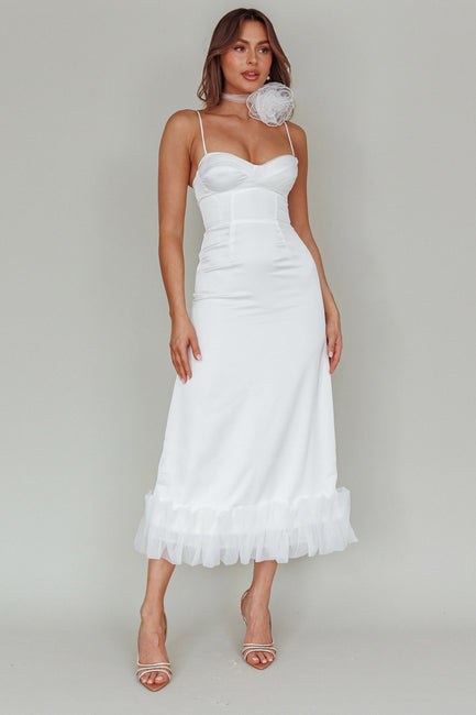 Buona Sera Hem Decoration Mini Dress White