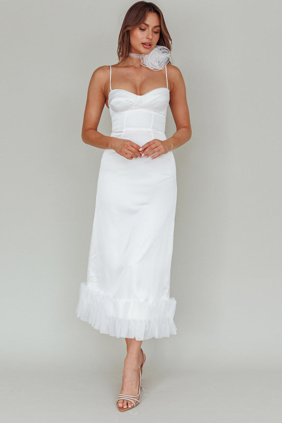 Buona Sera Hem Decoration Mini Dress White