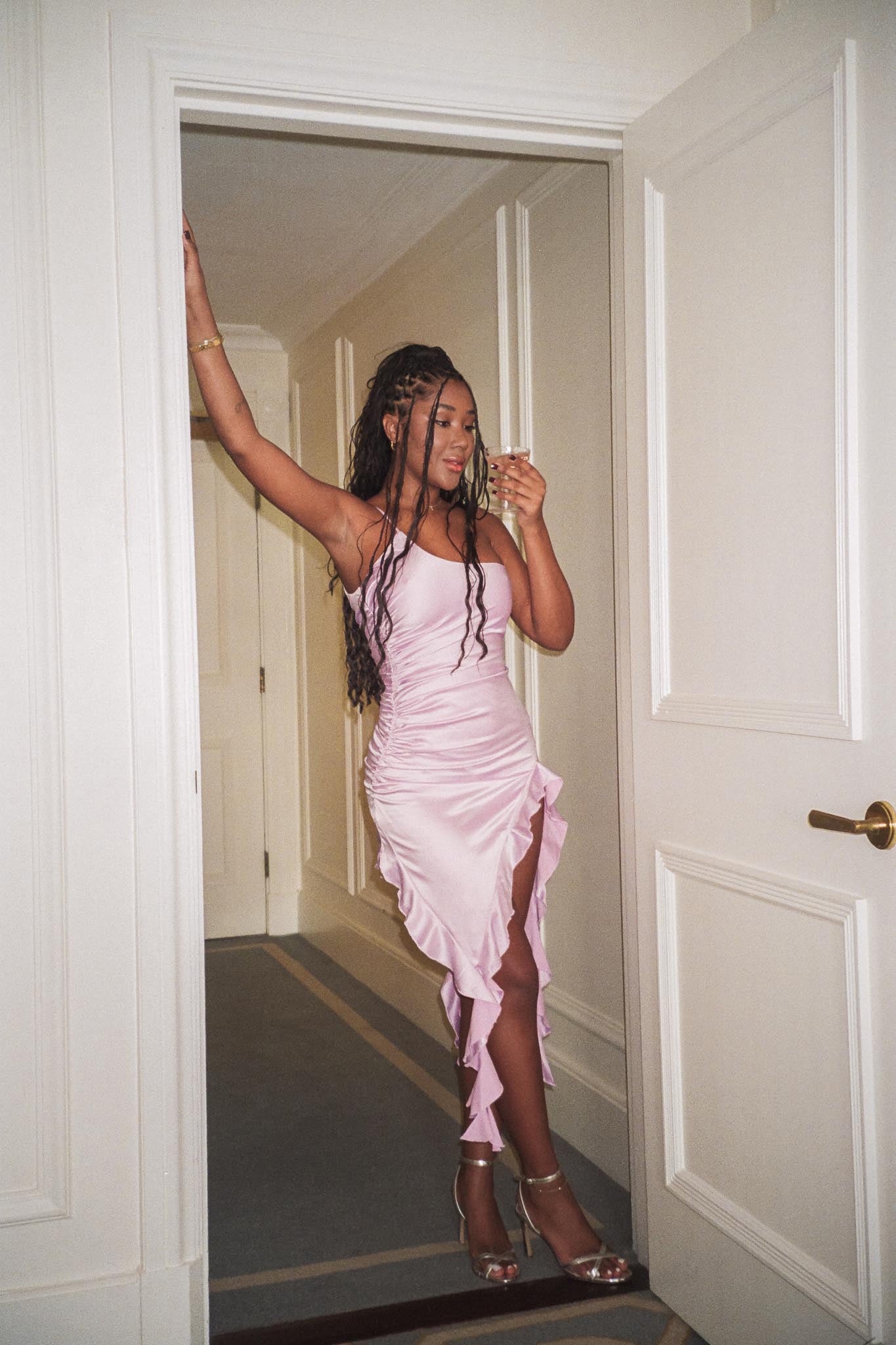 After Party One Shoulder Ruffle Mini Dress Lilac by Selfie Leslie