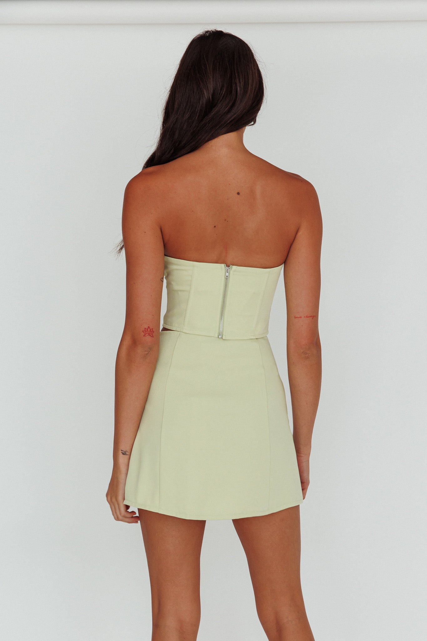 Ventura Lace-Up Skirt Mint by Selfie Leslie