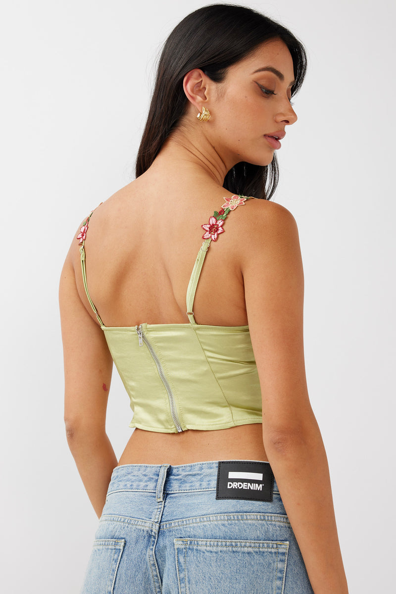 The Lesli Floral Patchwork Top-Orange