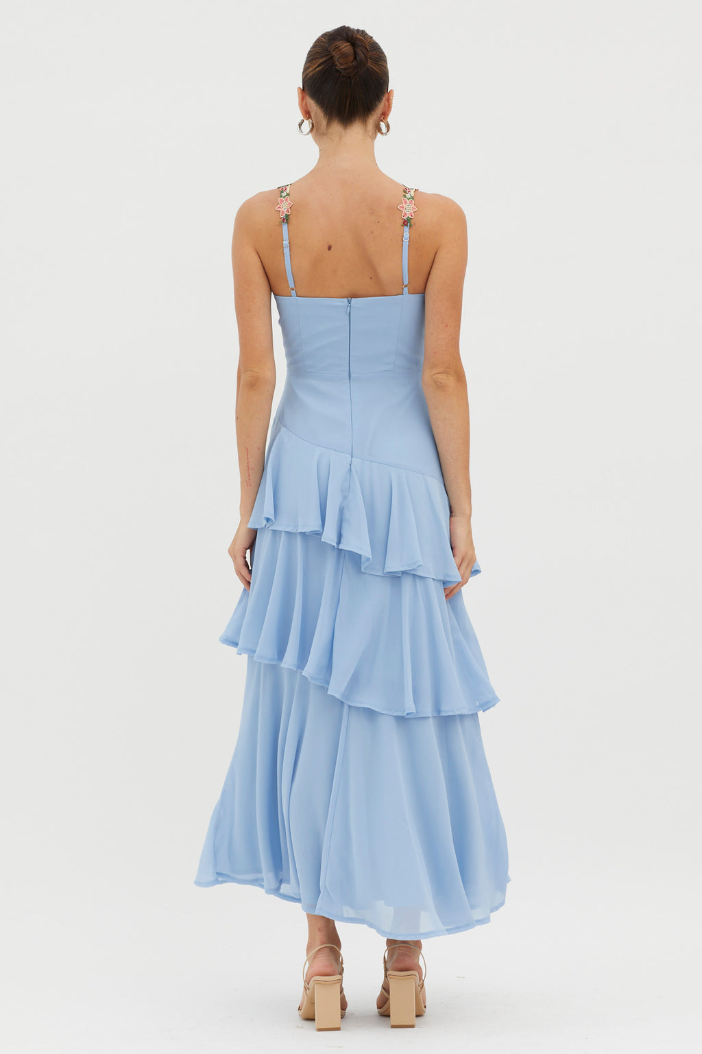 fresh rosebud maxi dress blue Roseberry Tiered Dress