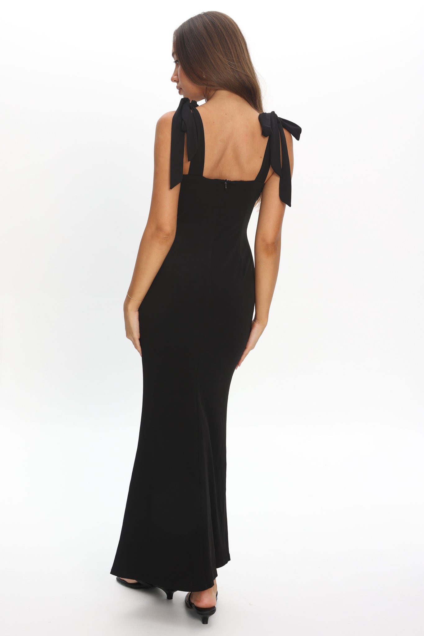 Rose Garden Tied Shoulder Maxi Dress Black - XL Rose Garden Tied Shoulder Maxi Dress Black - XL