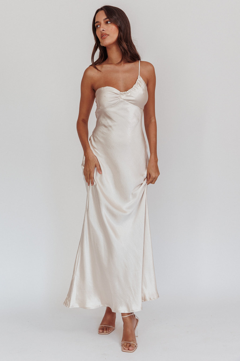 Vintage Eyelet Valentina White Maxi Cocktail Dress Hello Molly Dresses  Champagne Satin Maxi Dress Poshmark