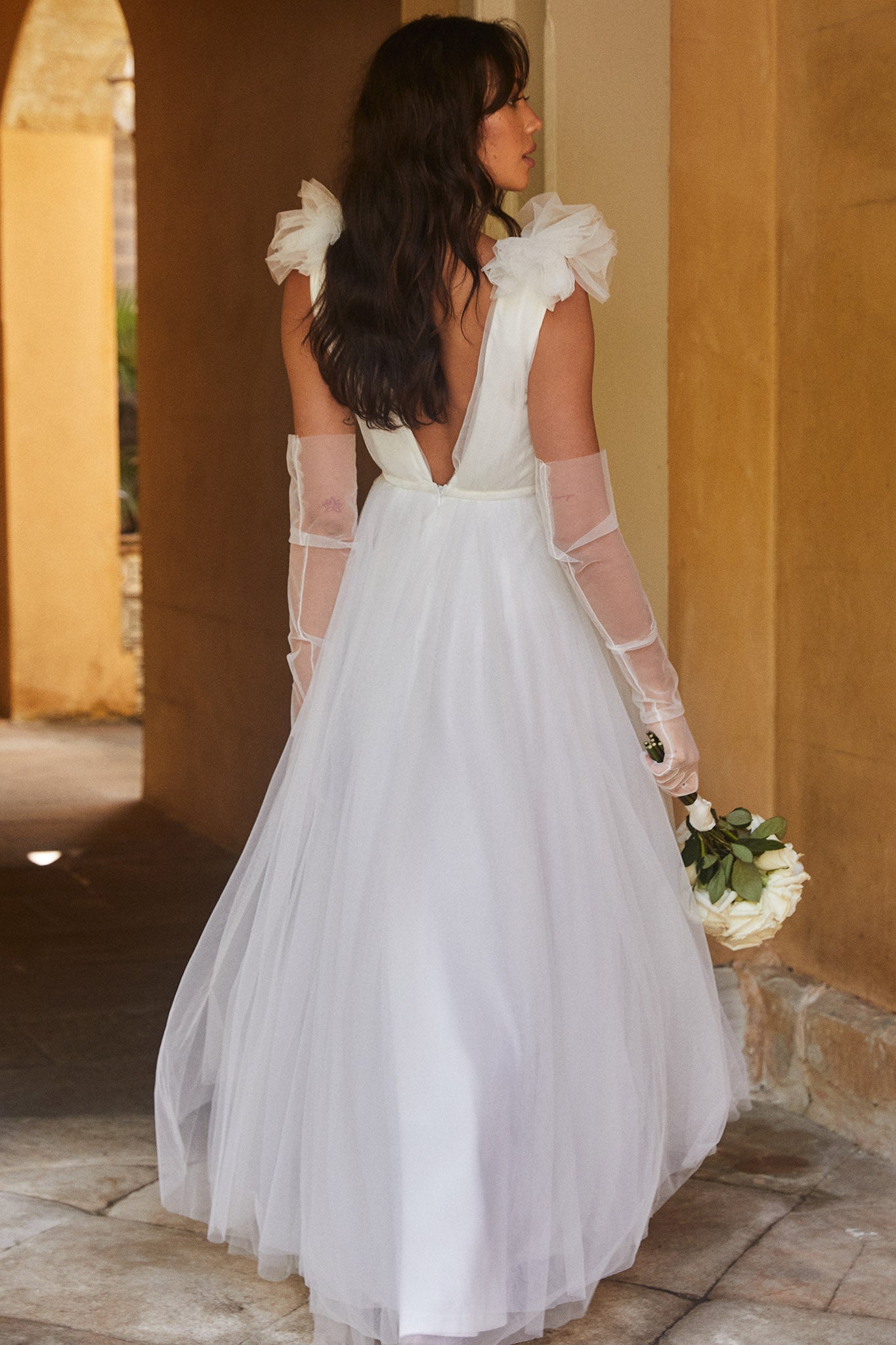 Regine Mesh Overlay Maxi Dress White by Selfie Leslie