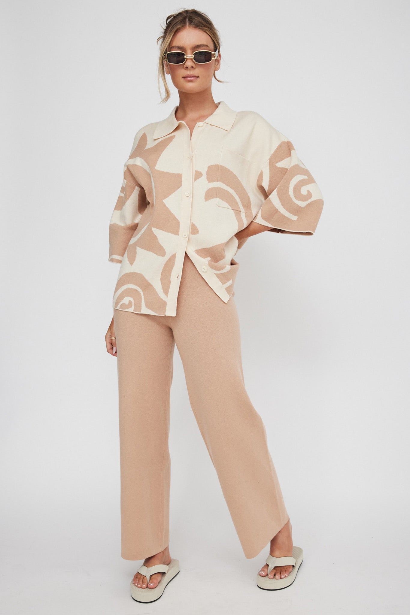 Nalani Knit Pants Wood by Selfie Leslie