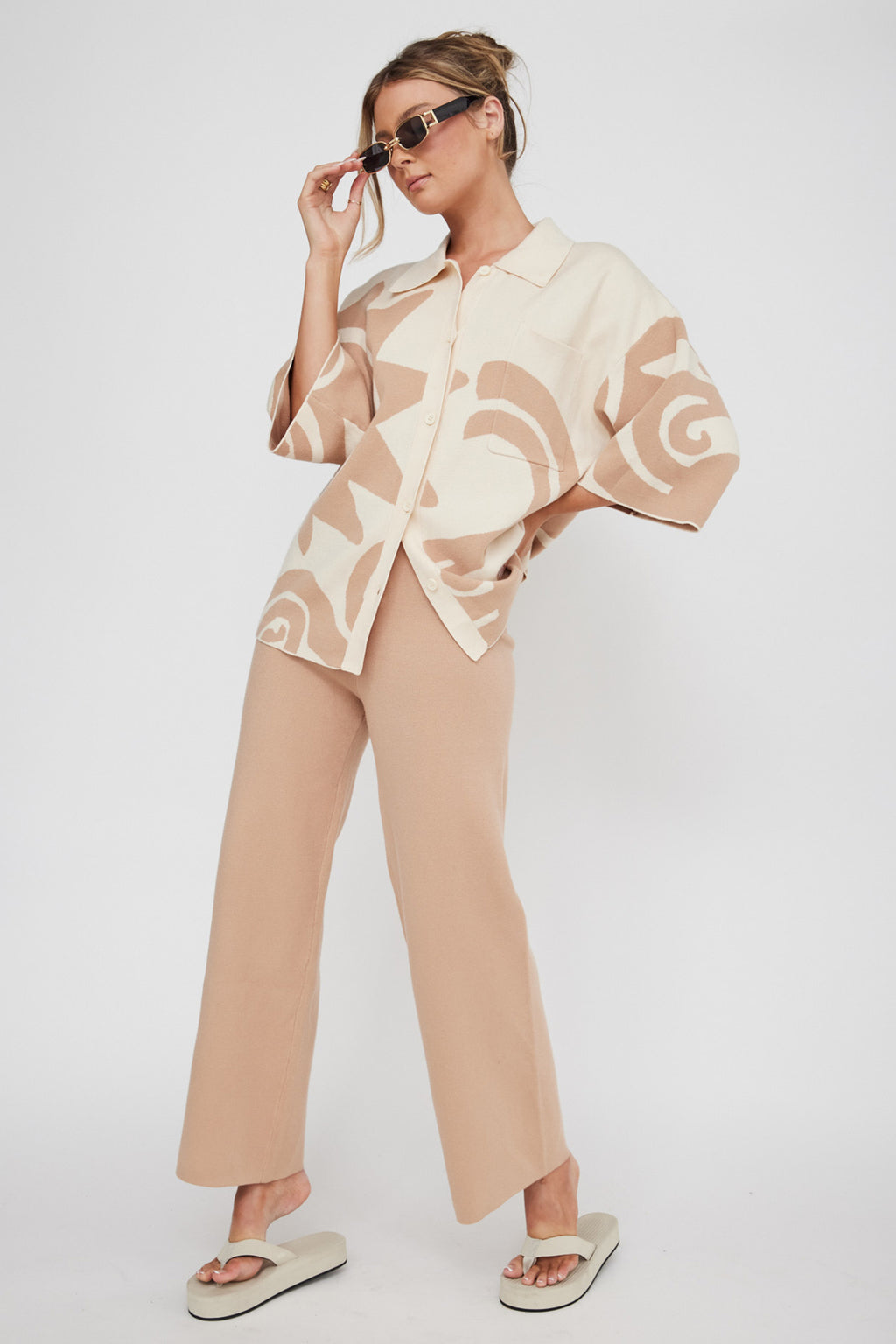 Nalani Knit Pants Wood by Selfie Leslie