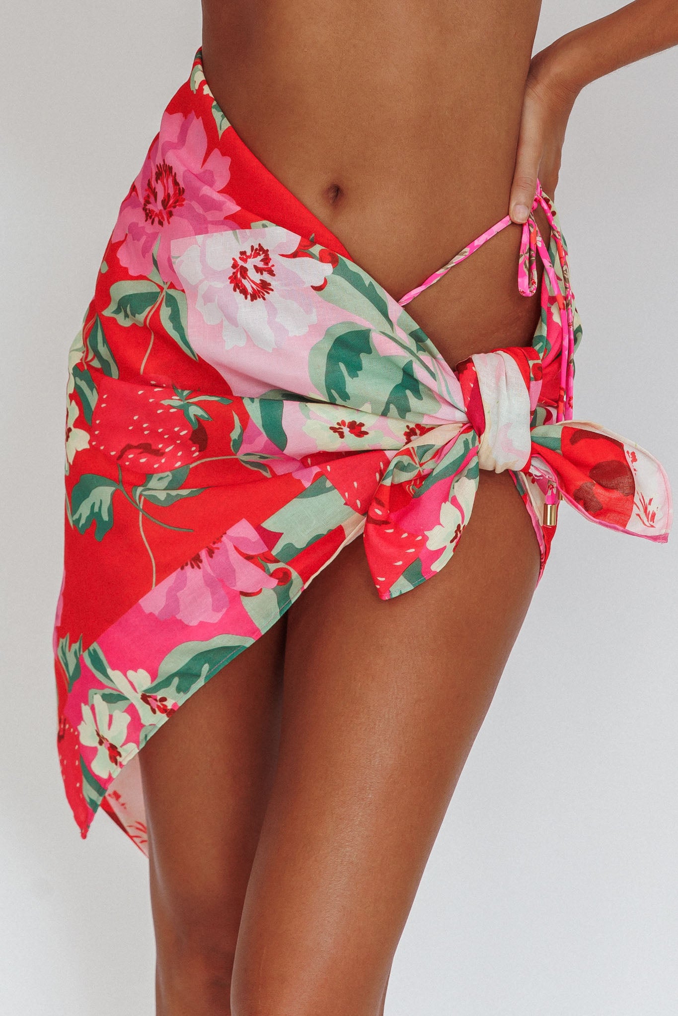 Sunshine Coast Floral Sarong Cover Up Pink by Selfie Leslie
