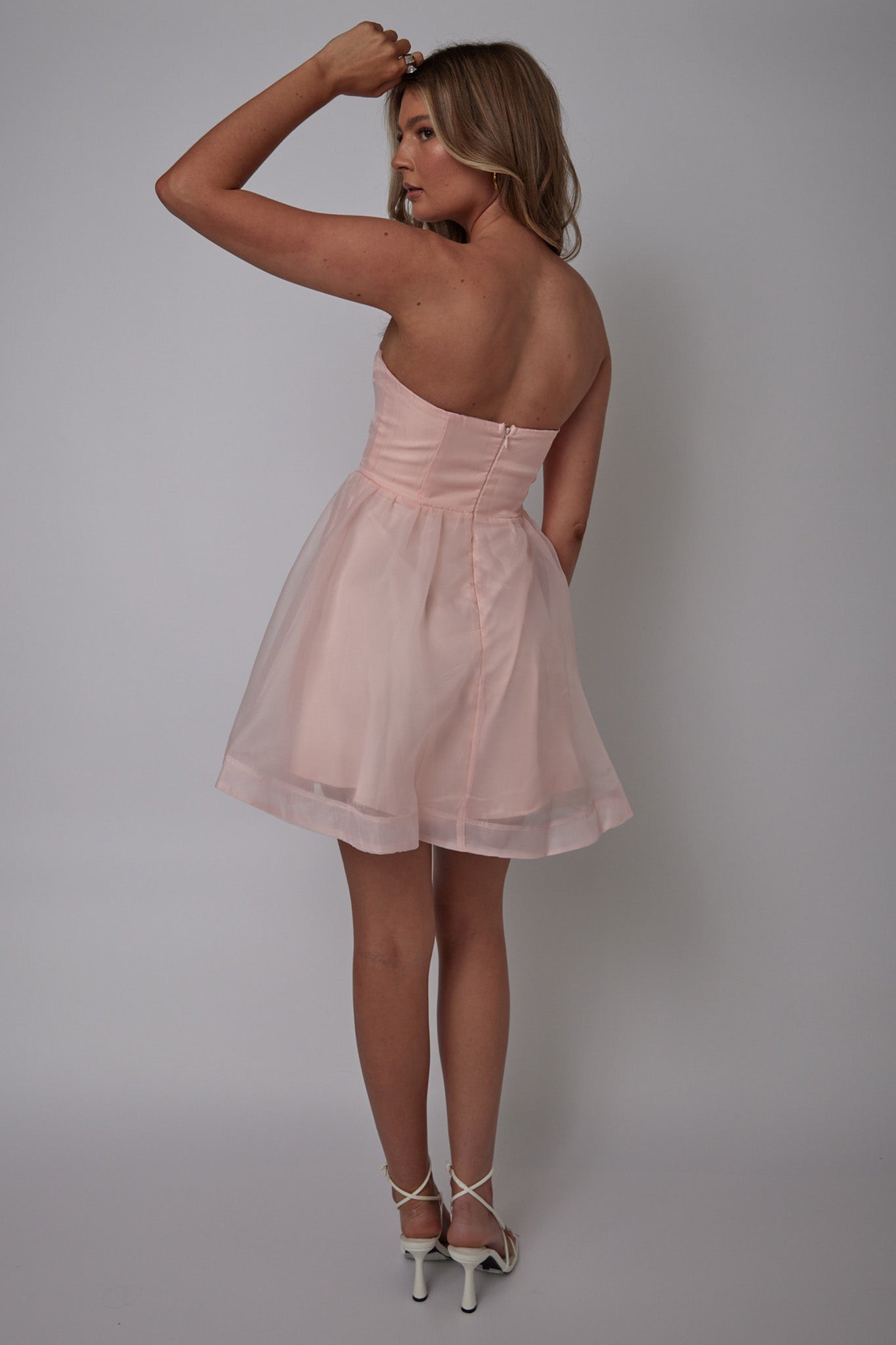 La Vie En Rose Strapless A-Line Mini Dress Baby Pink by Selfie Leslie