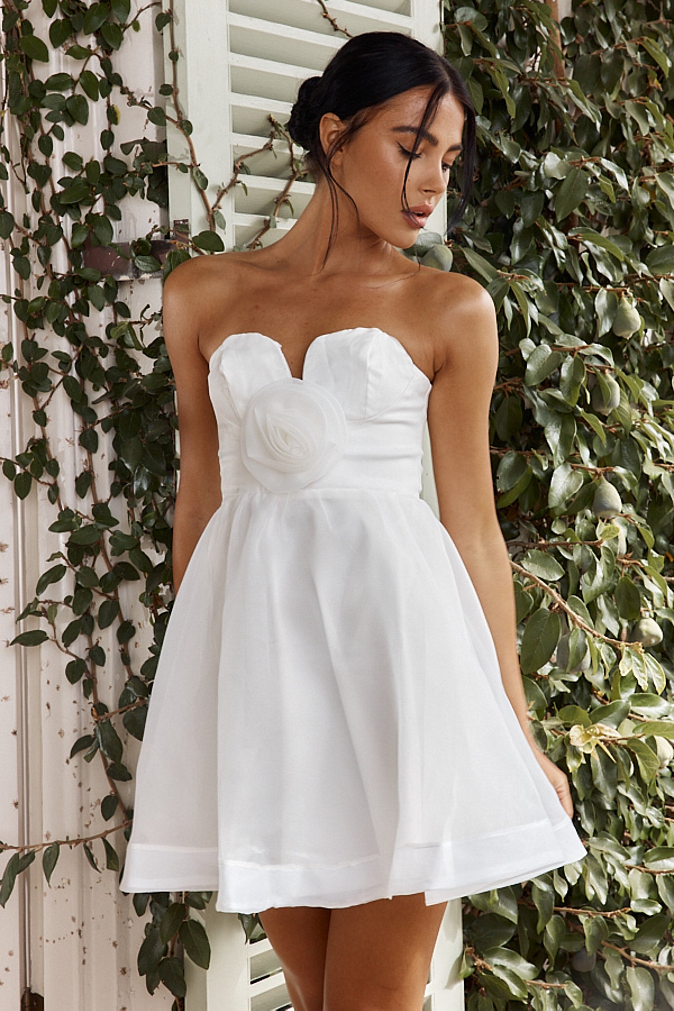 Women's Dresses La Vie En Rose Strapless A-Line Mini Dress White XL by Selfie Leslie Clearance Women's Dresses La Vie En Rose Strapless A-Line Mini Dress White XL by Selfie Leslie Clearance