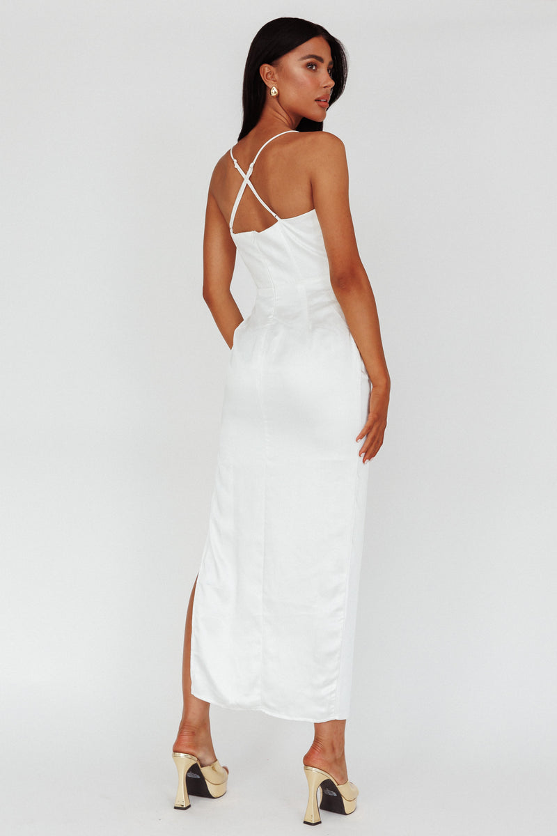 SELVA WHITE DRESS WITH RED LACE