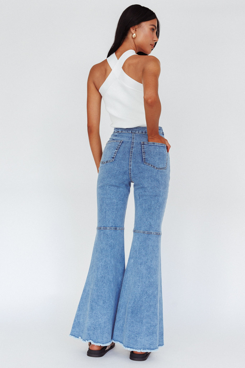 Mulholland Boot Cut Jeans Denim Blue by Selfie Leslie