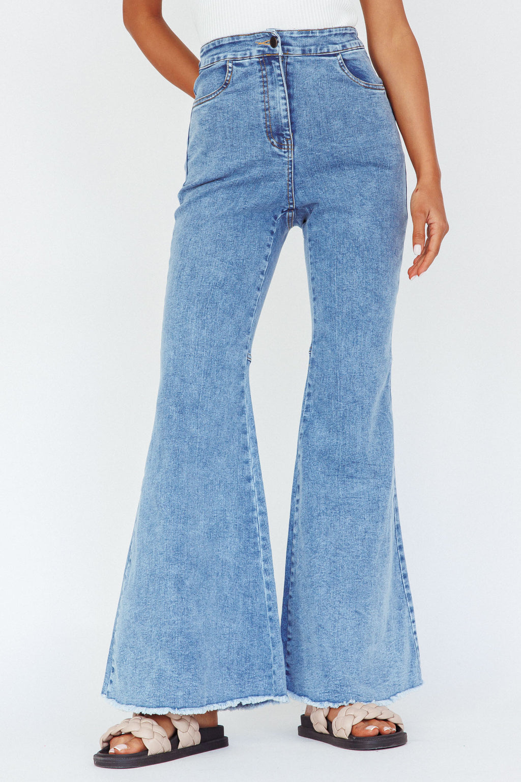 Mulholland Boot Cut Jeans Denim Blue by Selfie Leslie