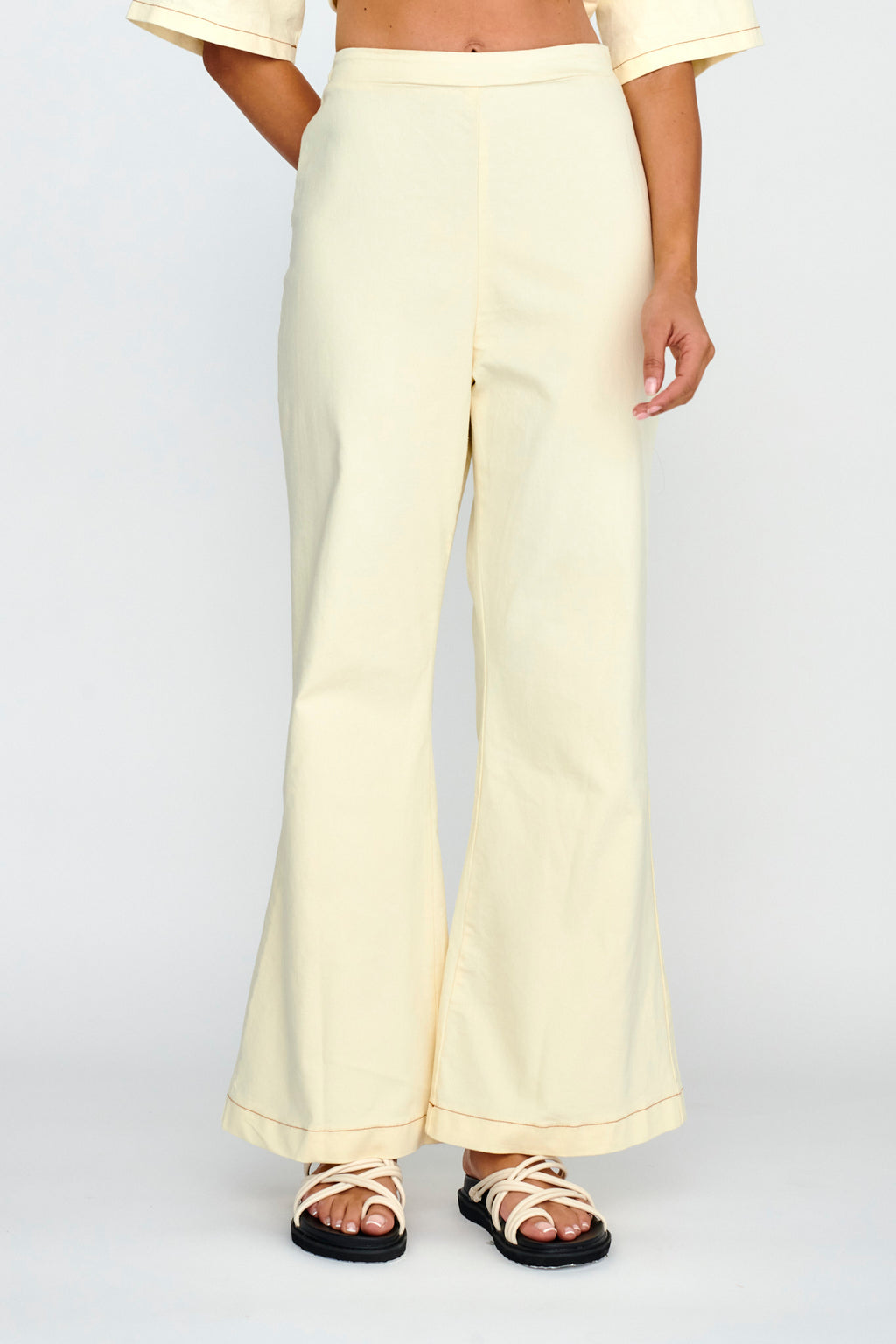 Light Aura Long Pants Buttermilk by Selfie Leslie