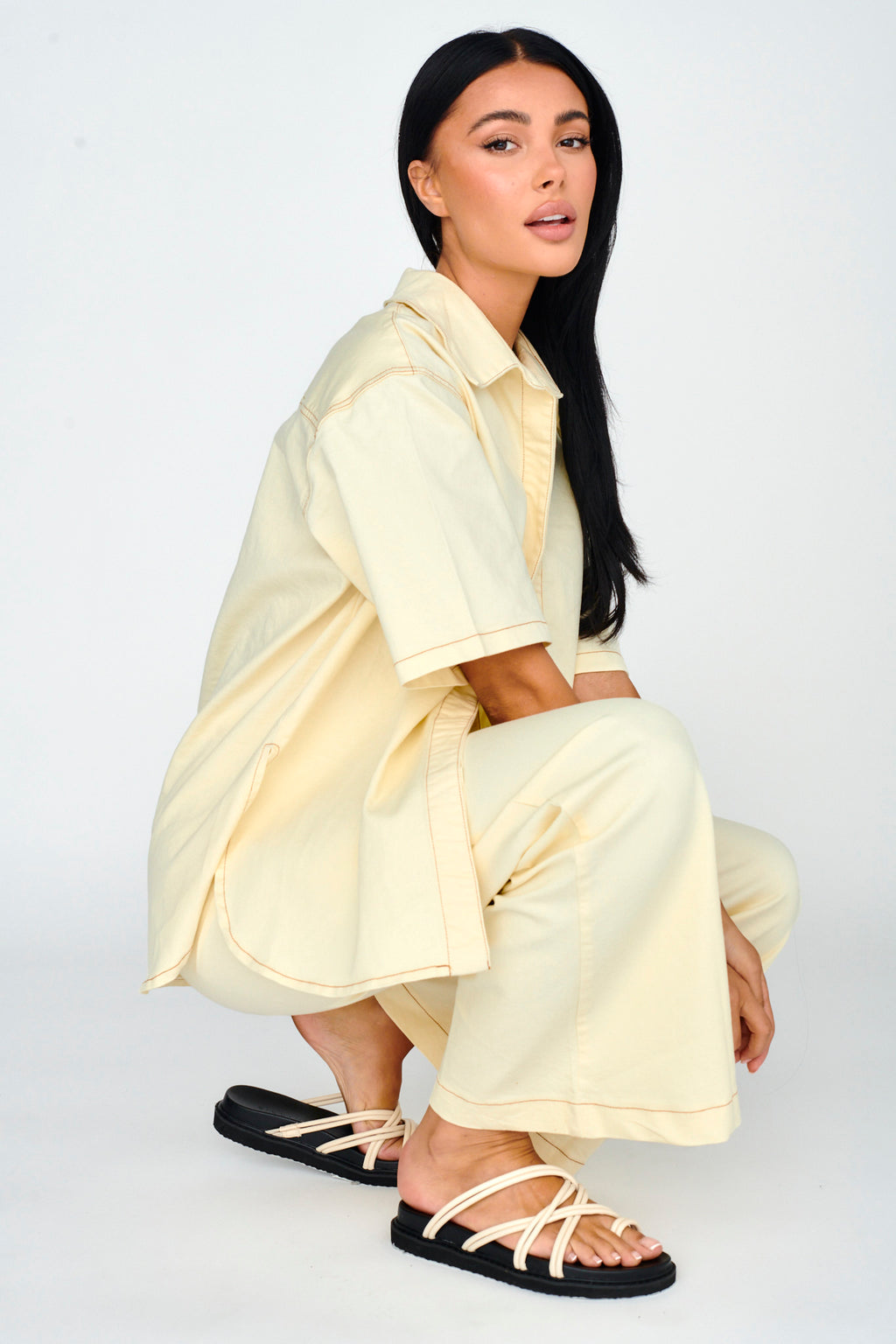 Light Aura Long Pants Buttermilk by Selfie Leslie