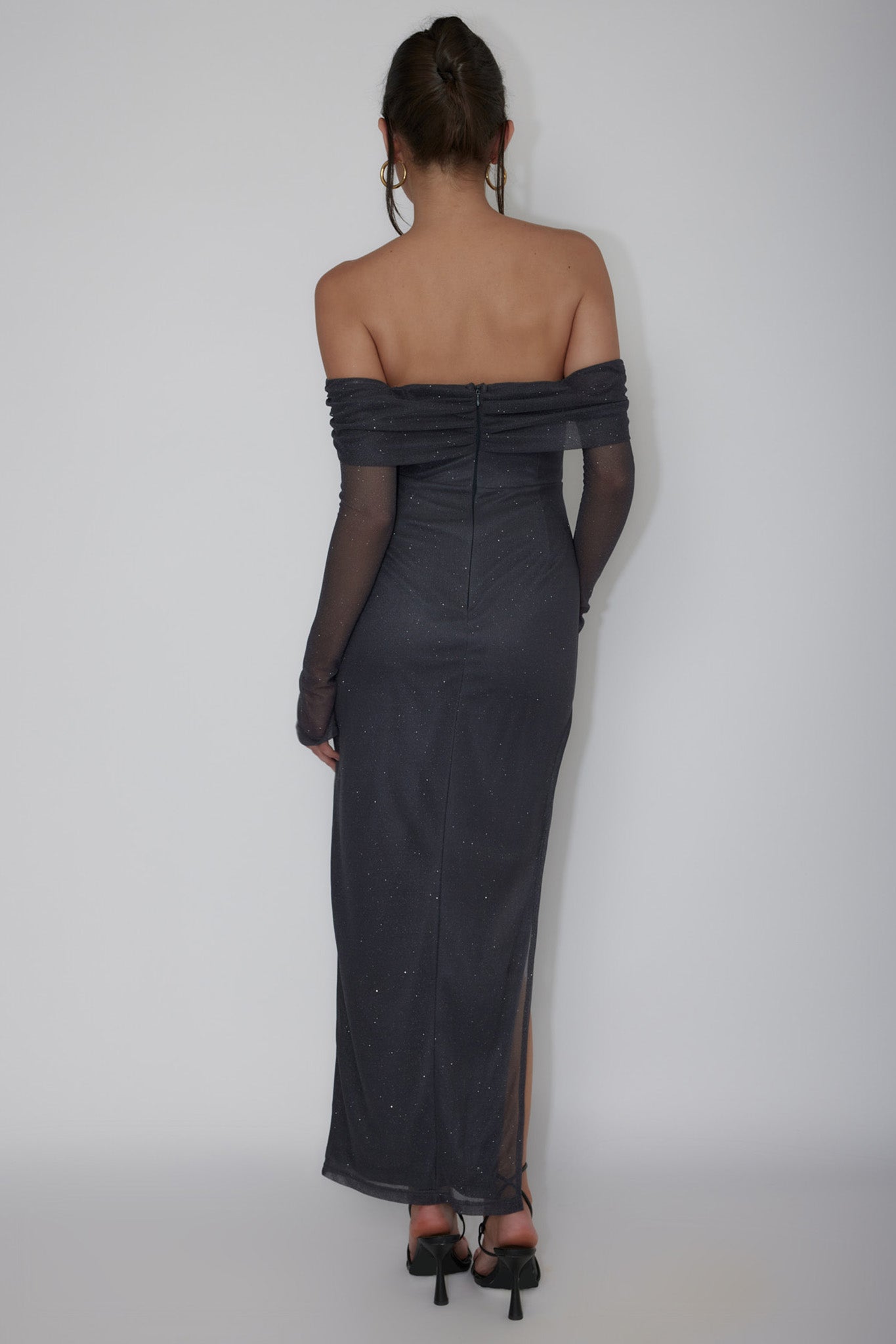 Martinez Off-Shoulder Midi Dress Slate Blue by Selfie Leslie