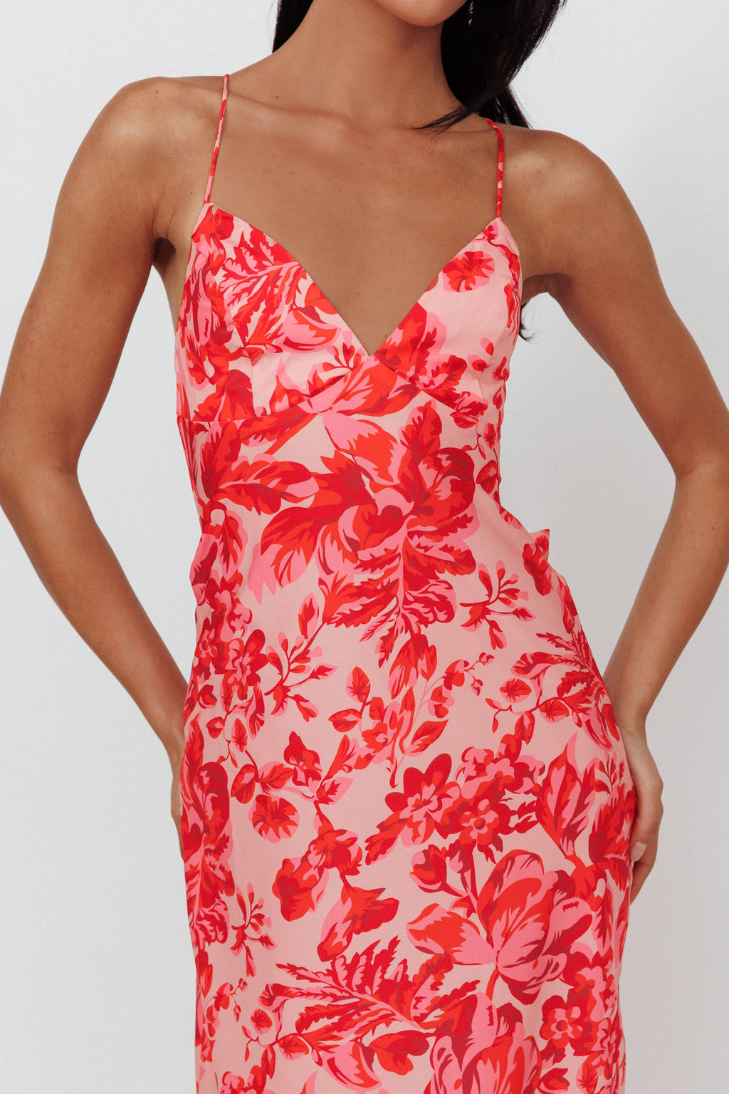 True Divine Strappy Back Maxi Dress Floral Fire by Selfie Leslie