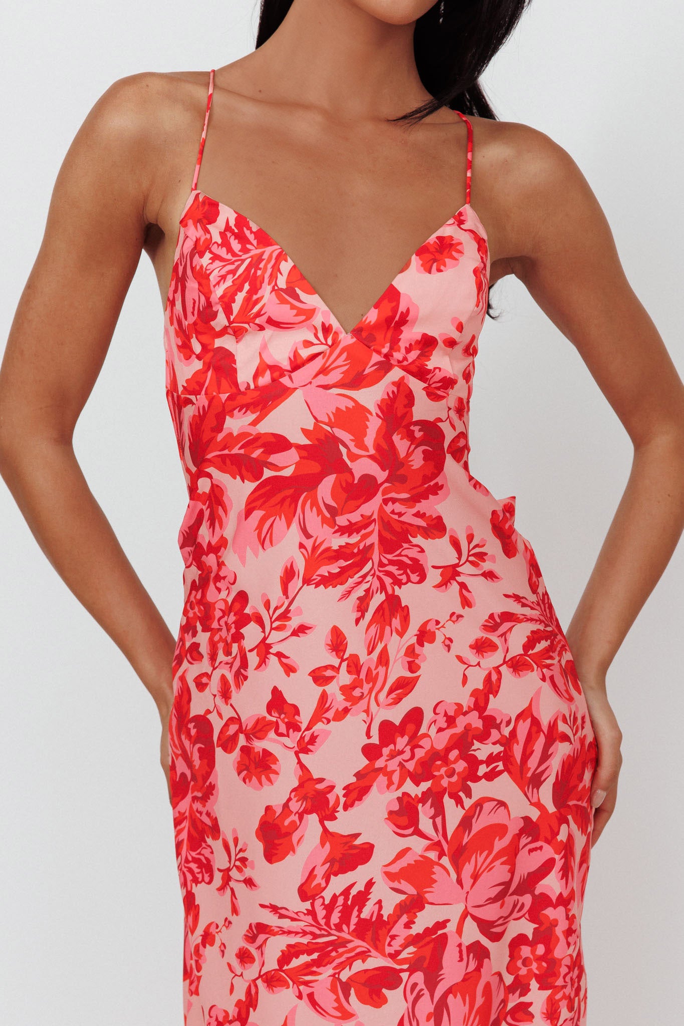 True Divine Strappy Back Maxi Dress Floral Fire by Selfie Leslie