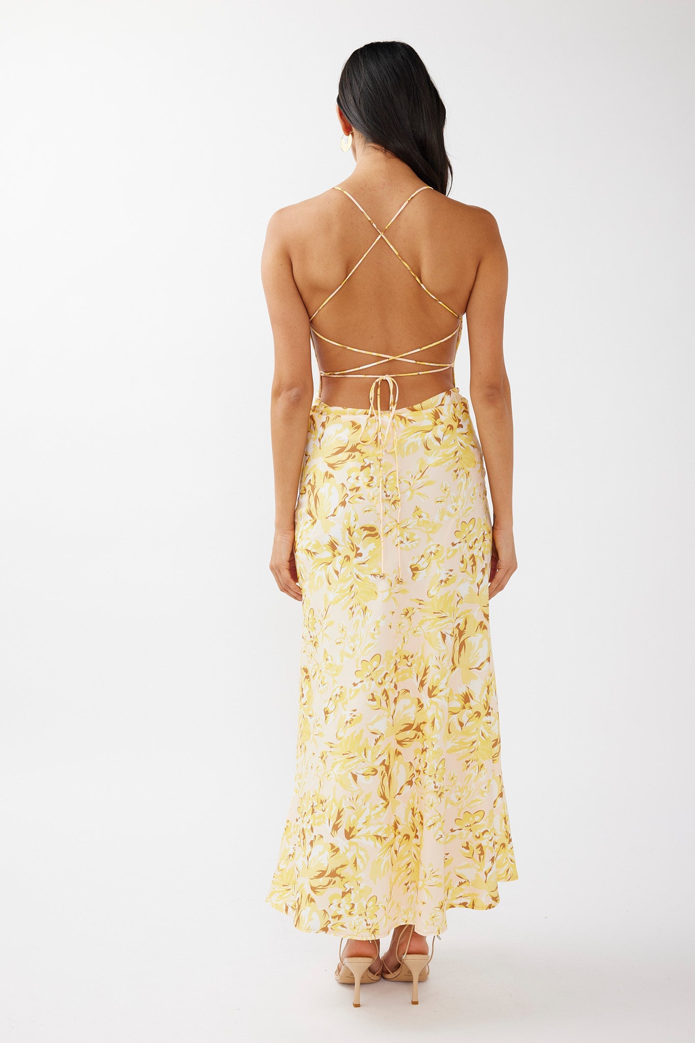 True Divine Strappy Back Maxi Dress Floral Sun by Selfie Leslie