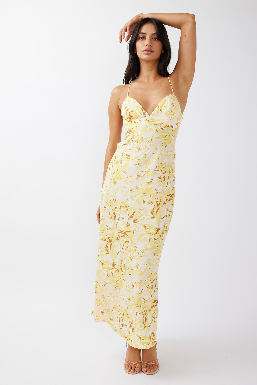 True Divine Strappy Back Maxi Dress Floral Sun by Selfie Leslie