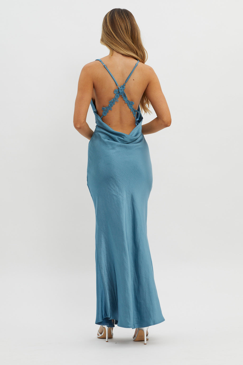 Gwendelynn Floral Back Strap Dress Blue by Selfie Leslie