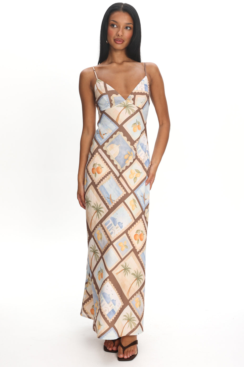 cami strap maxi dress ASOS Design - Floral Print Leaf Cami Strap Maxi Dress - Women - Polyester - 10 US