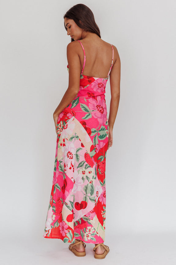 Jaya Floral A-line Maxi Dress Pink