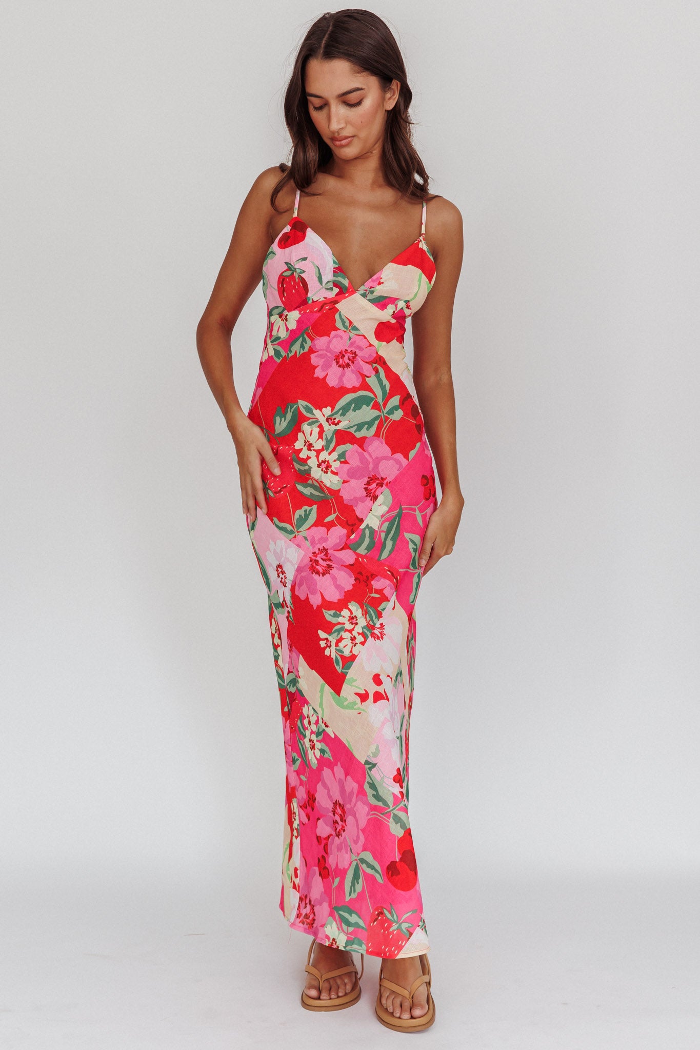 pink a line maxi dress Long Sleeve Sequin A Line Maxi Dress Hot Pink