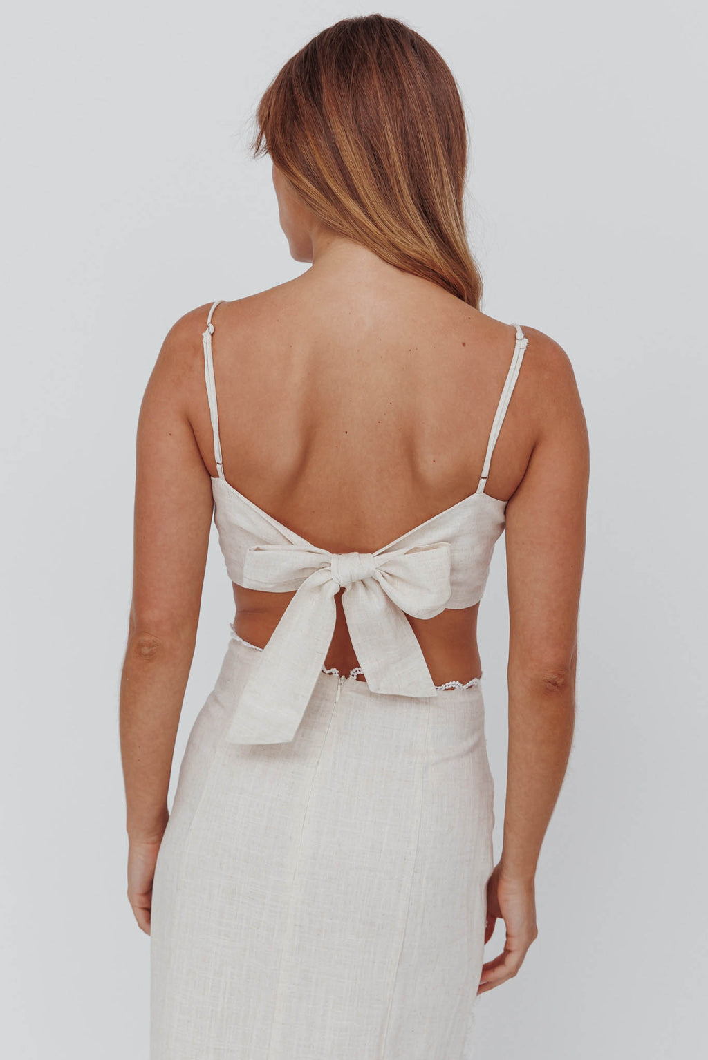 Chamberlain Scallop Trim Crop Top Sand by Selfie Leslie
