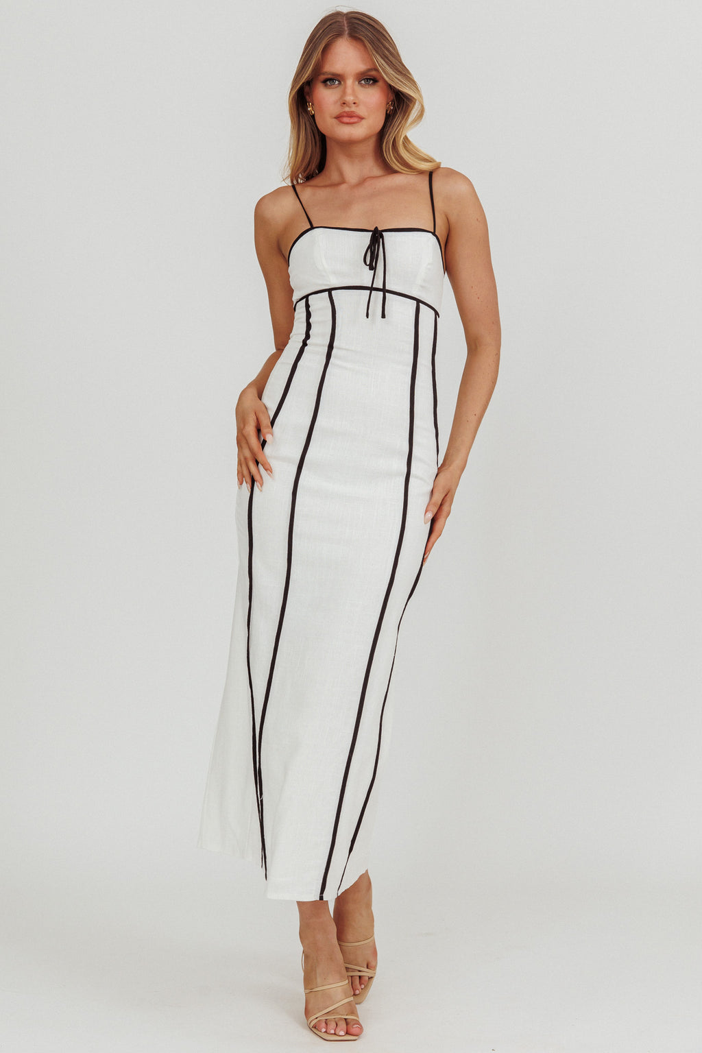 Chamberlain Contrast Maxi Dress White by Selfie Leslie