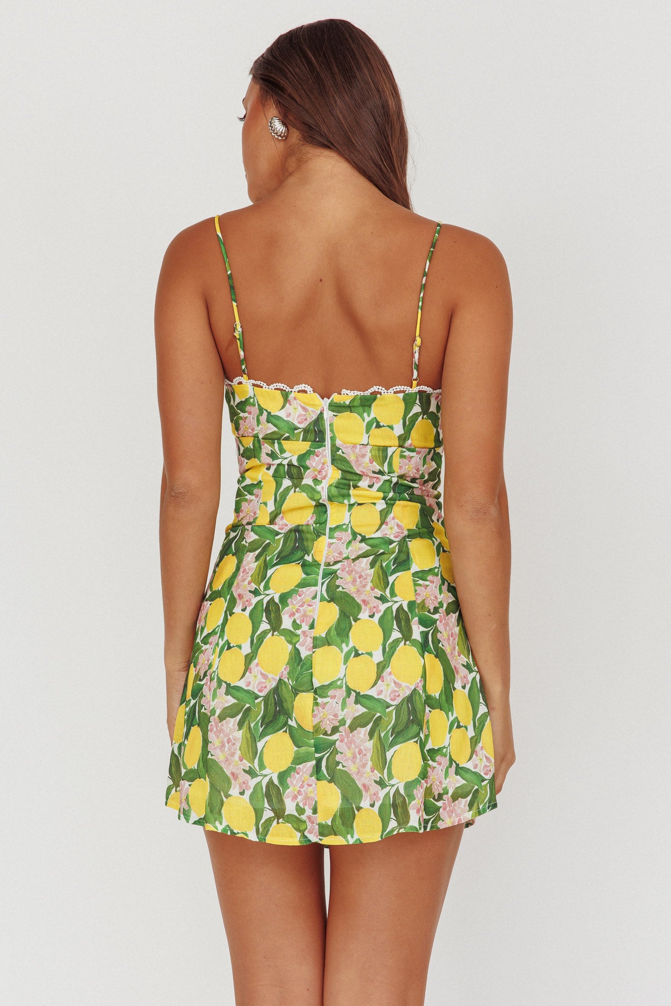Chamberlain Scallop Trim Mini Dress Citrus Lemon Selfie Leslie Chamberlain Scallop Trim Mini Dress Citrus Lemon Selfie Leslie