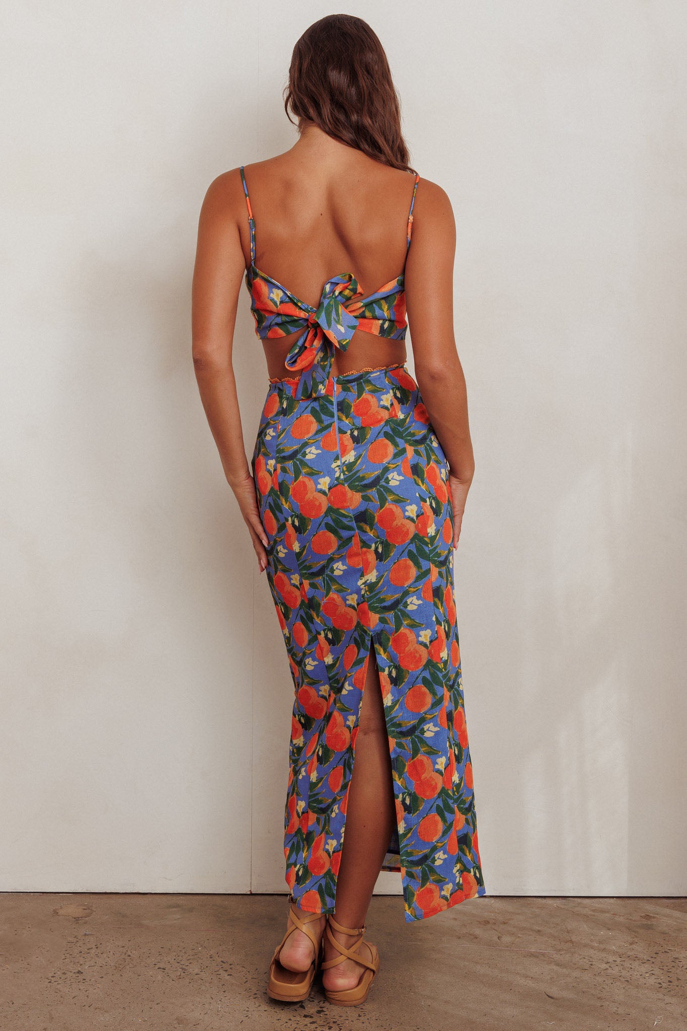 Chamberlain Scallop Trim Maxi Skirt Citrus Orange by Selfie Leslie