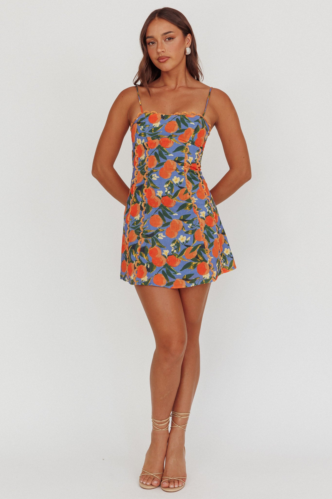 Chamberlain Scallop Trim Mini Dress Citrus Orange by Selfie Leslie