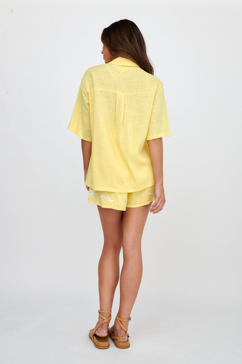 Jeni Embroidered Detail Shirt Yellow by Selfie Leslie