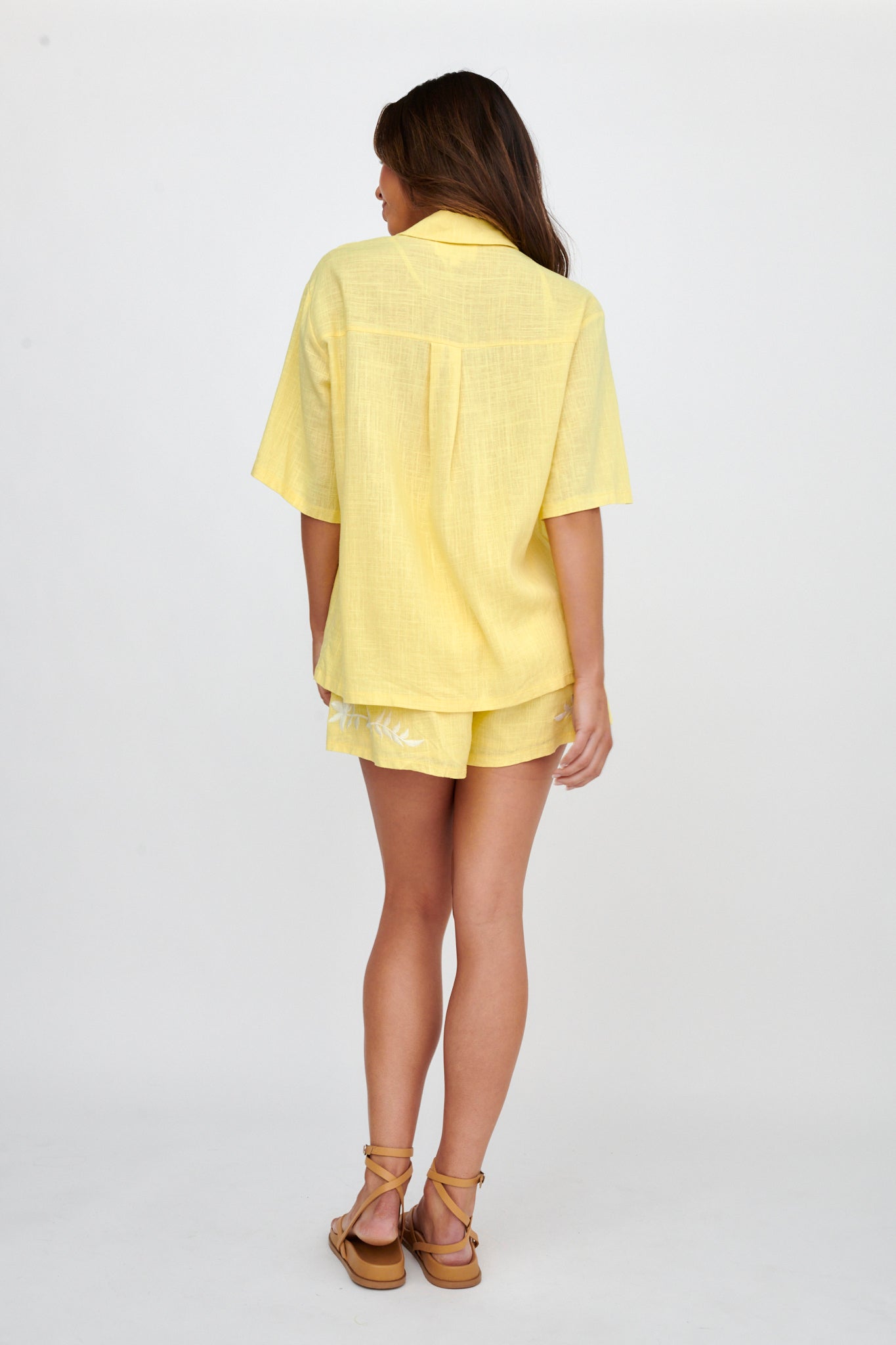 Jeni Embroidered Detail Shirt Yellow by Selfie Leslie