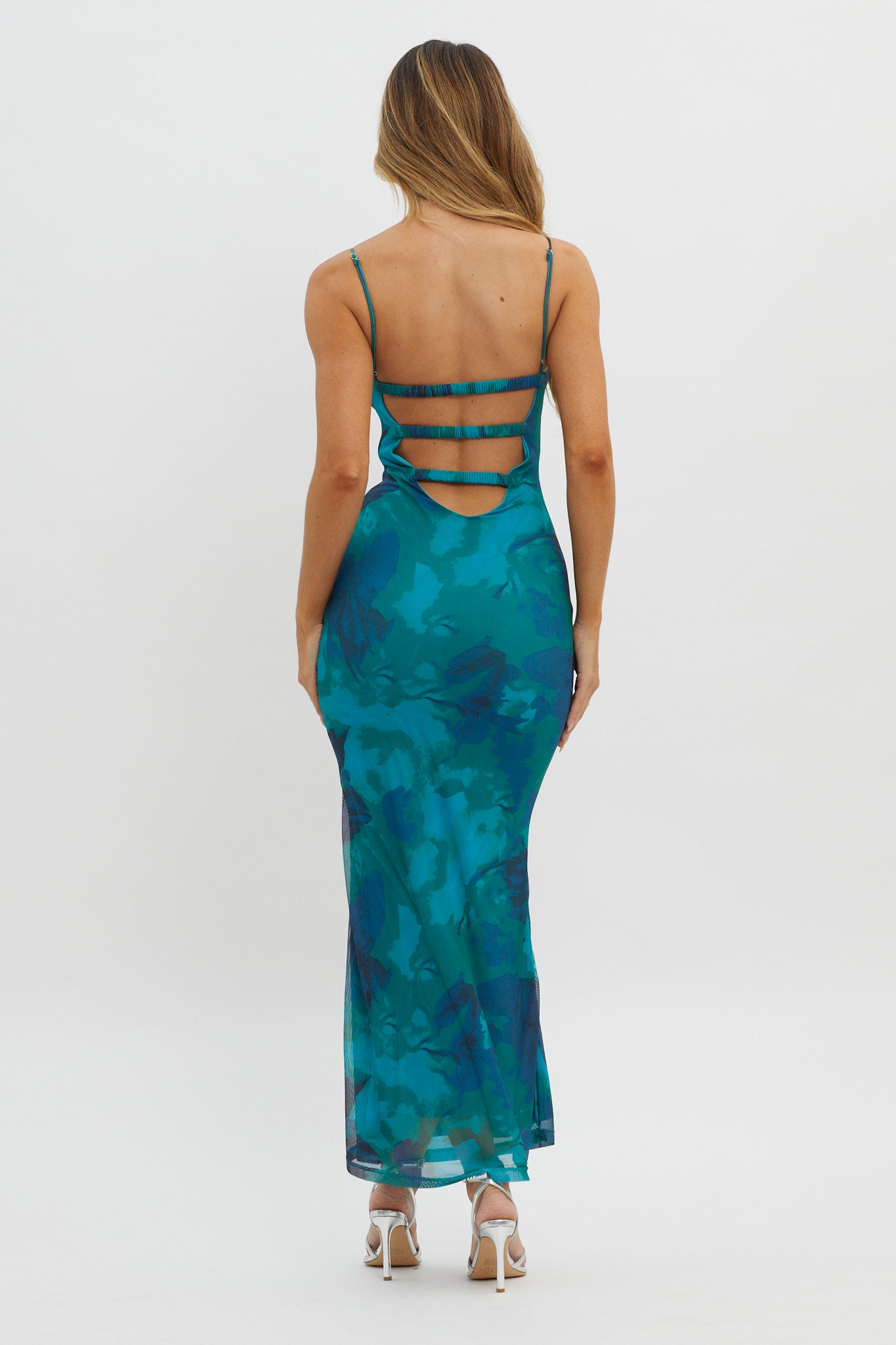 Lennox Elastic Back Bodycon Dress Floral Green Selfie Leslie Lennox Elastic Back Bodycon Dress Floral Green Selfie Leslie