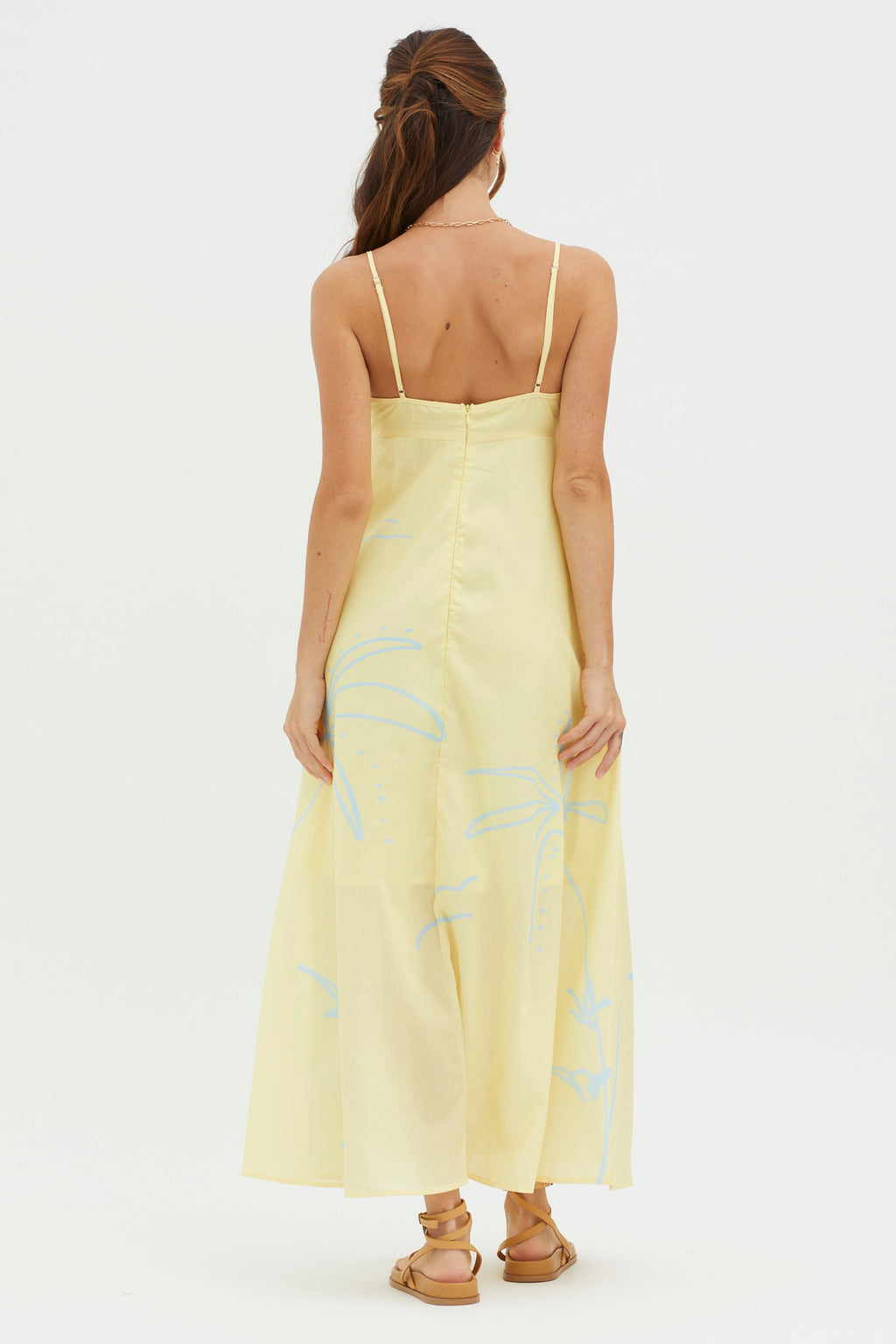 Yuki Tied Bust Midi Dress Yellow by Selfie Leslie