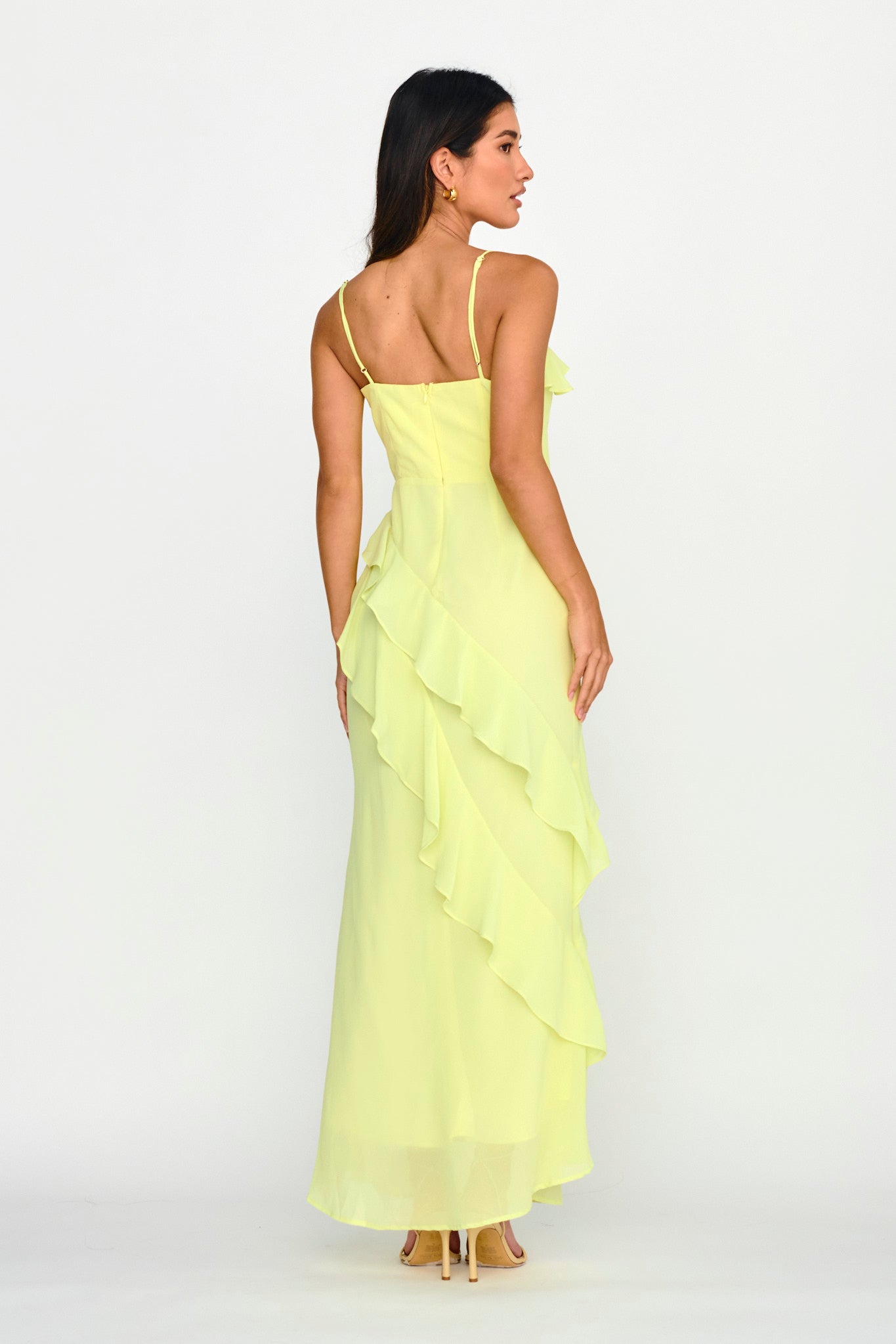 Actual Sunshine Ruffle Trim Maxi Dress Lime | Selfie Leslie Actual Sunshine Ruffle Trim Maxi Dress Lime | Selfie Leslie