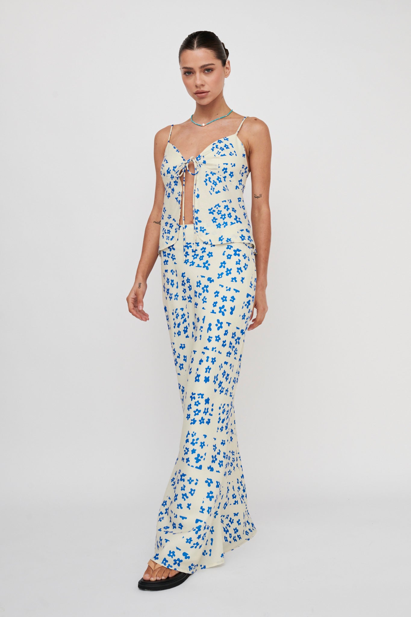 Heart & Soul Maxi Skirt Floral Cream by Selfie Leslie