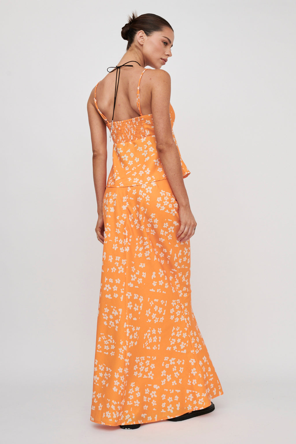 Heart & Soul Maxi Skirt Floral Orange by Selfie Leslie