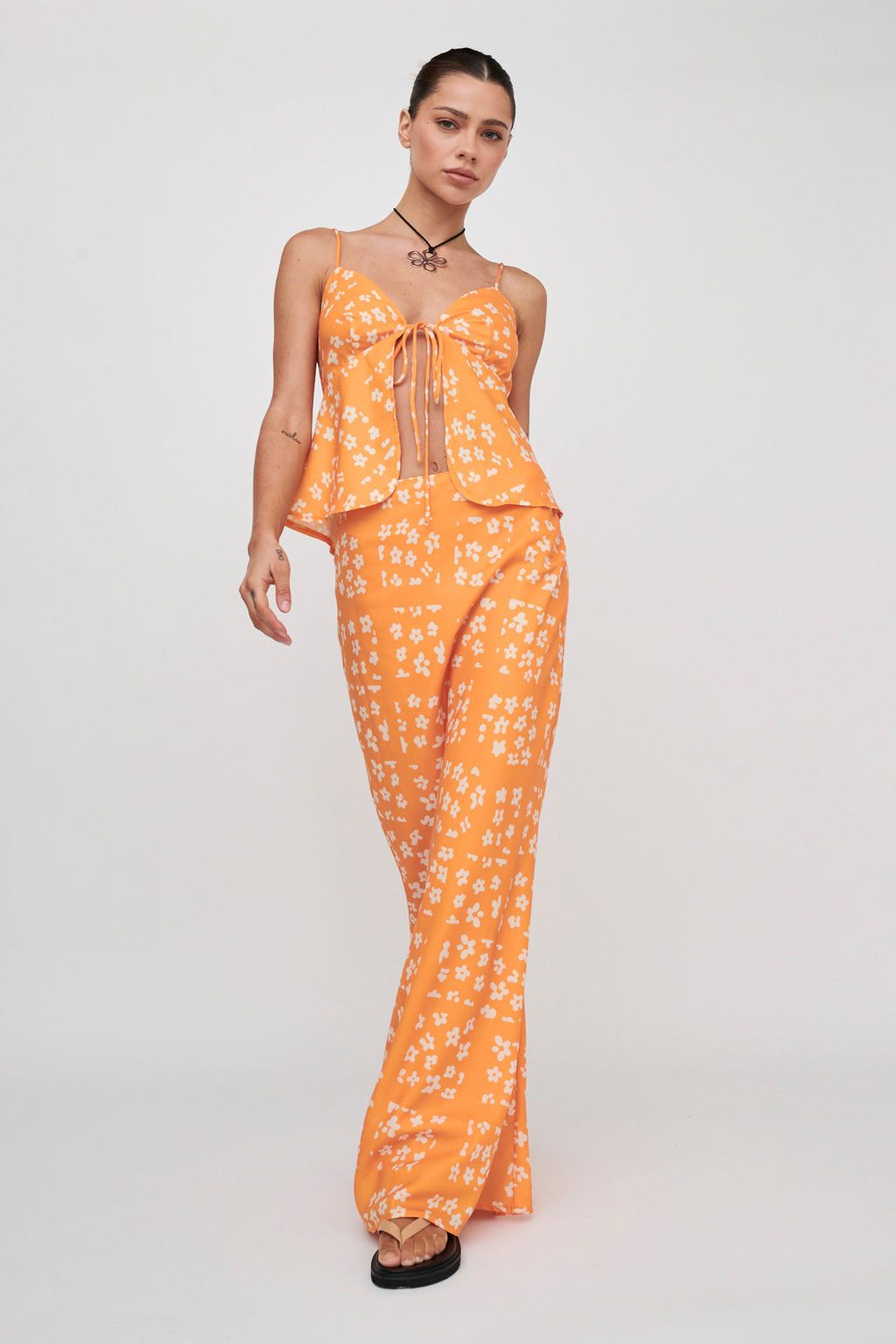 Heart & Soul Maxi Skirt Floral Orange by Selfie Leslie