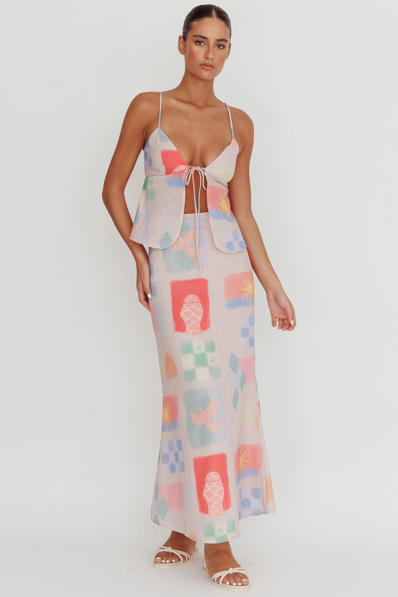 Heart & Soul Maxi Skirt Print Multi by Selfie Leslie