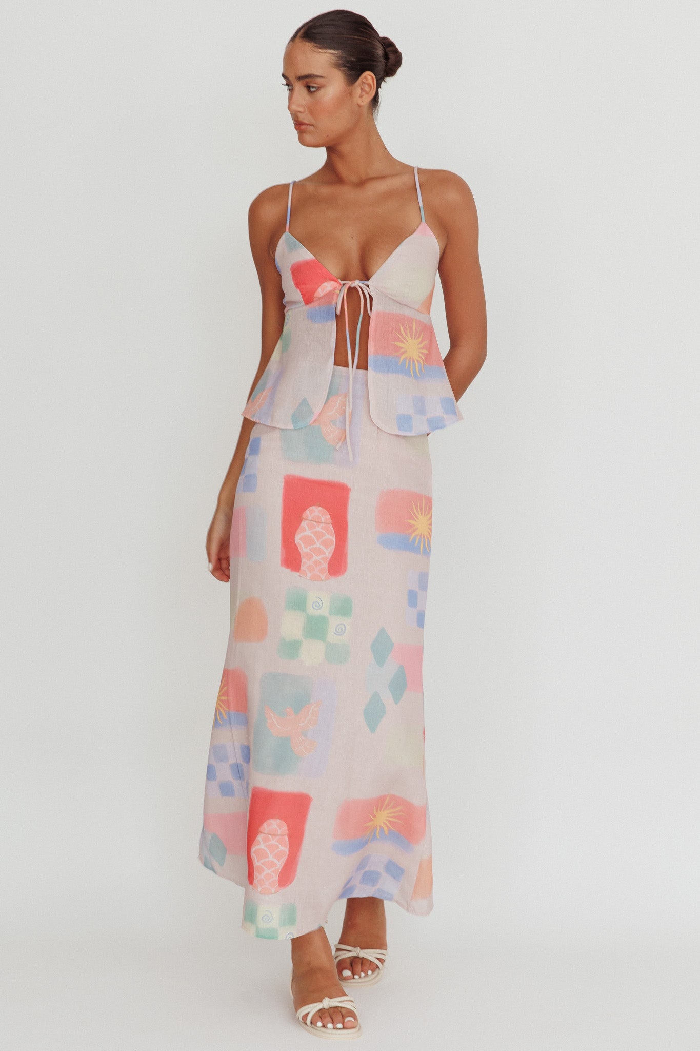 Heart & Soul Maxi Skirt Print Multi by Selfie Leslie
