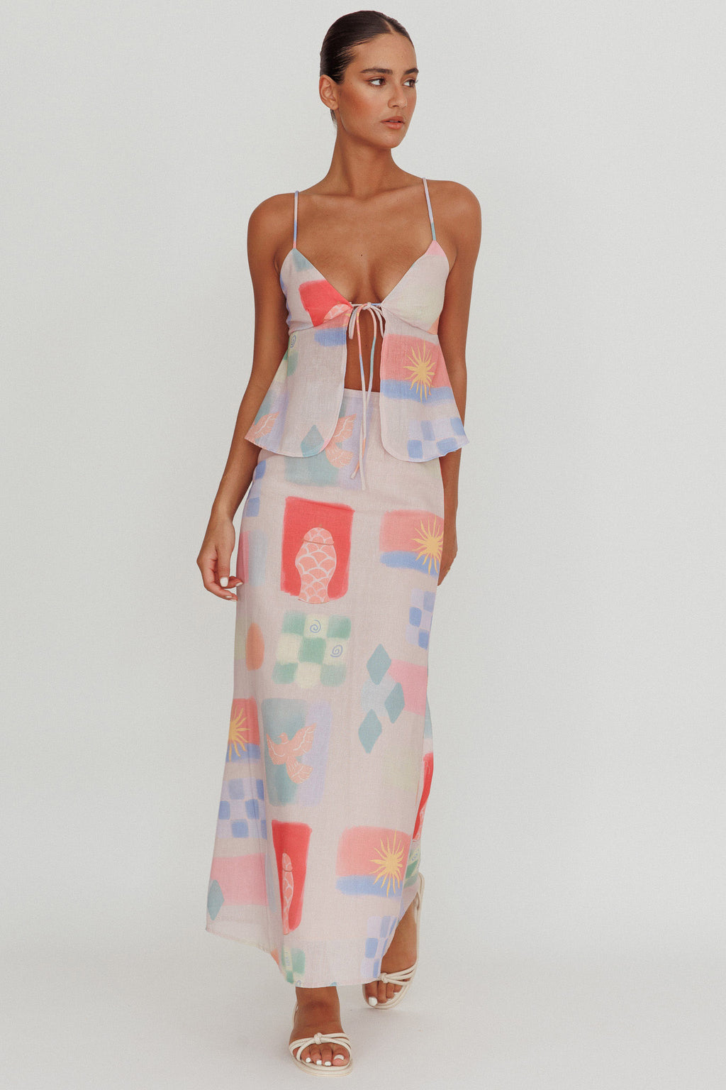 Heart & Soul Maxi Skirt Print Multi by Selfie Leslie
